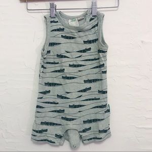 Organic Cotton boys romper with alligators